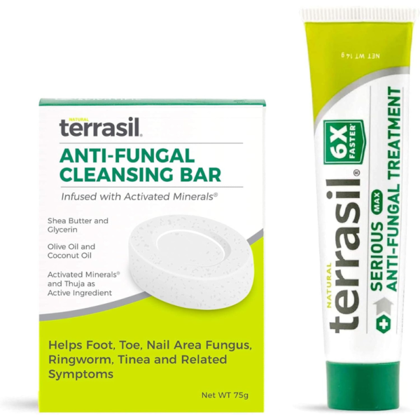 Terrasil Antifungal Cream + Antifungal Soap 2-Product Kit, Clinically-Proven Clotrimazole, Effective Treatment & Relief: Jock Itch, Athletes Foot, Fungal Yeast Infection, Ringworm (14g tube + 75g bar)