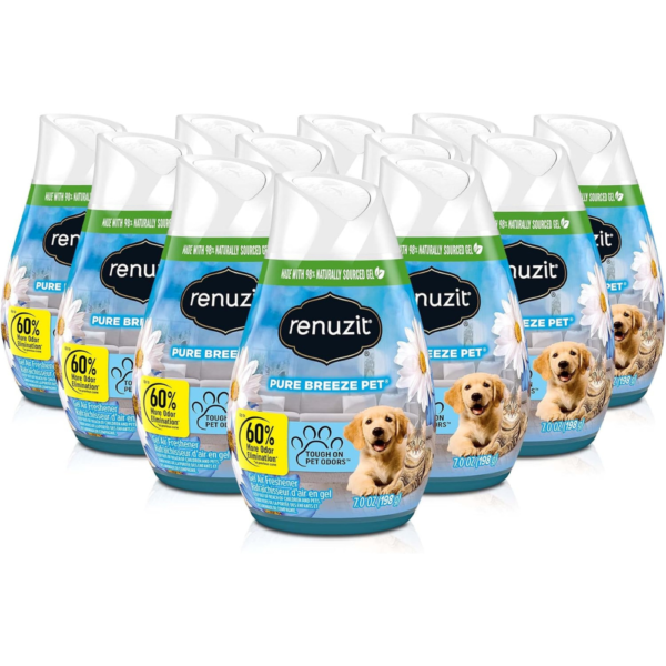 Renuzit Gel Air Freshener, Pure Breeze, 3 Pack, 4 Count, 12 Total Air Fresheners