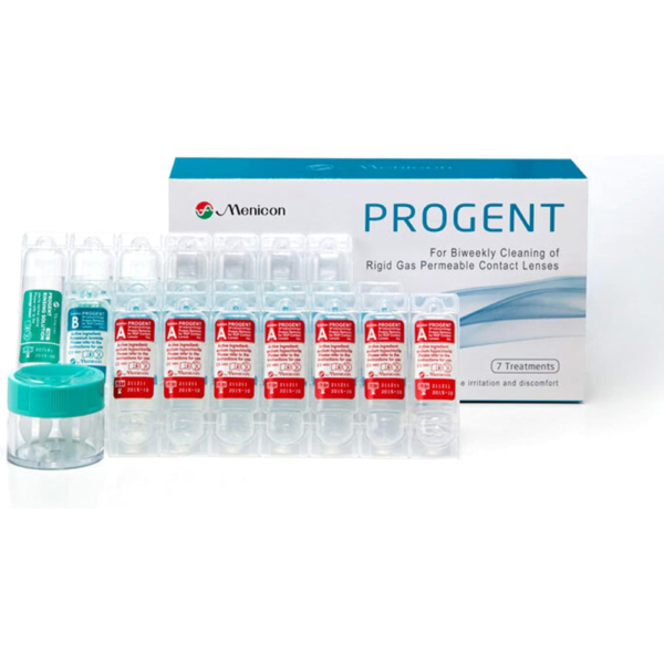 Menicon Progent Biweekly Contact Lens Cleaner - Removes Protein Deposits (7 Treatments)