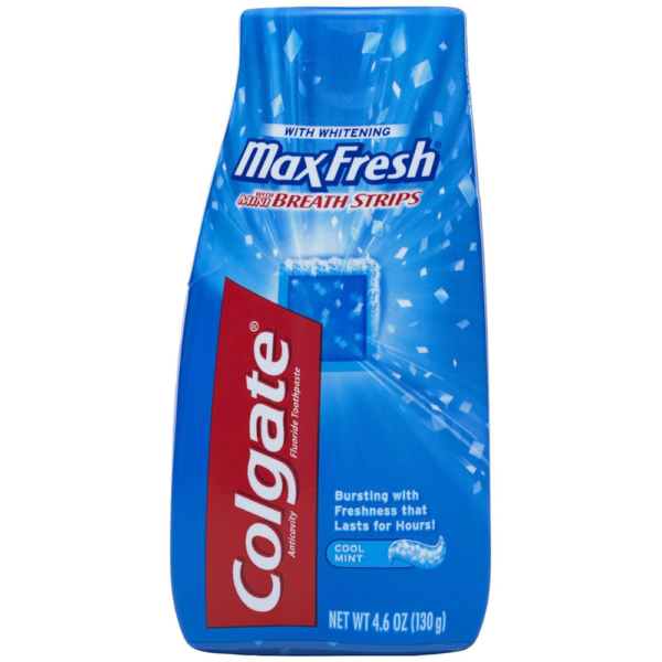 Colgate Max Fresh Liquid Toothpaste with Breath Strips, Cool Mint, 4.6-Ounce (6 Pack)