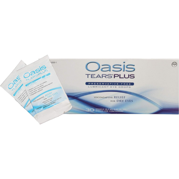 Oasis Tears Plus Preservative-Free Lubricant Eye Drops 40 vials (1 Box of 30 vials Plus Two 5 Vial Packets)