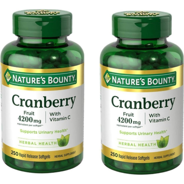 Nature's Bounty Cranberry Fruit 4200mg/ Plus Vitamin C 250 Softgels (2 Pack)