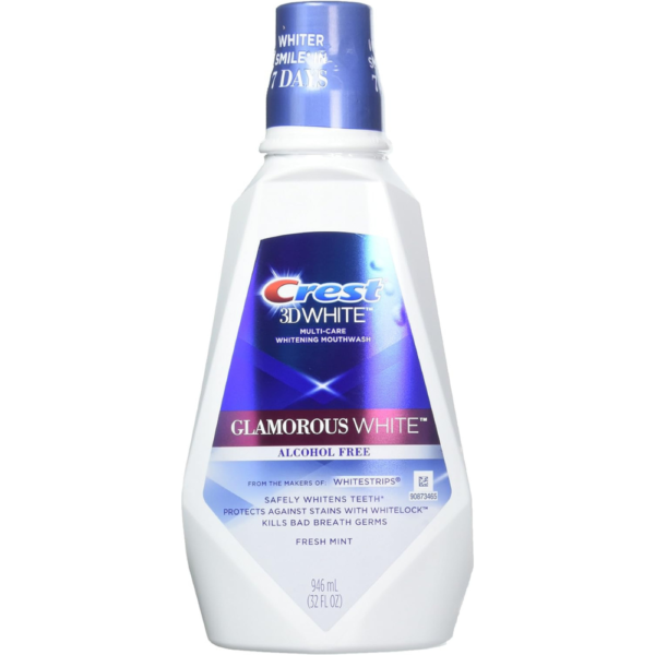 Crest 3D White Multi-Care Whitening Rinse, Glamorous White, Fresh Mint, 32 Fl Oz (Pack of 2)