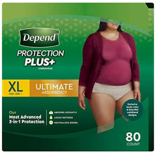 Depend Protection Plus Ultimate Underwear for Women XL 80ct