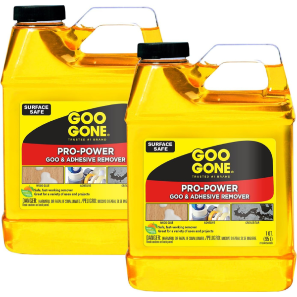 Goo Gone Pro-Power - 32 Ounce 2 Pack - Professional Strength Adhesive Remover, Removes Stickers, Tape, Grease and More