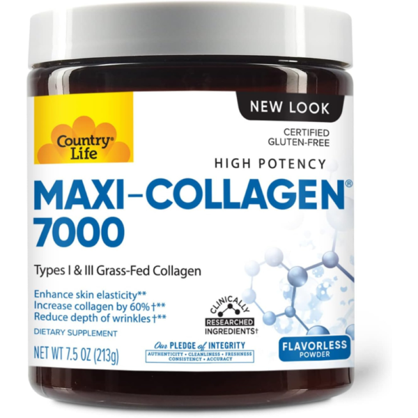 Country Life Maxi-Collagen Powder, 0.2lbs, Certified Gluten Free