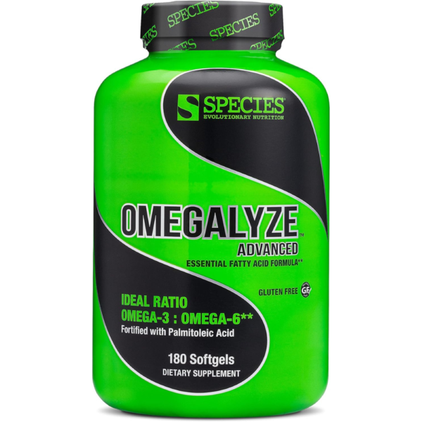 Species Nutrition Omegalyze Support Supplements, Essential Fatty Acid Formula, Supplement to Help Maximize Recovery, Omega 3,6 and 7 Formula,180 Capsules