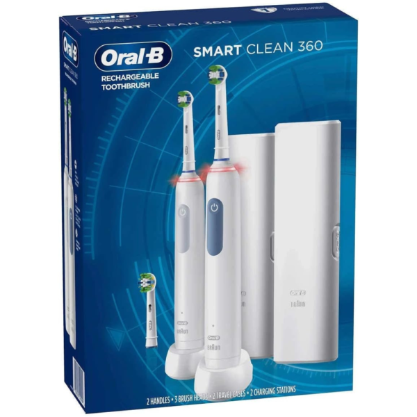 Oral-B Smart Clean 360 Rechargeable Electric Toothbrush, 2-pack
