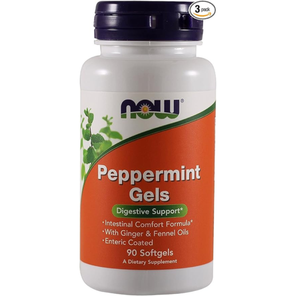 Now Foods Peppermint Gels - 90 softgels (Pack of 3)