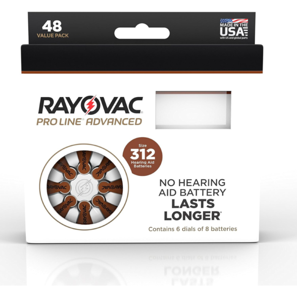 Rayovac Proline Advanced Mercury-Free Hearing Aid Batteries44; Box - 4844; Size 312