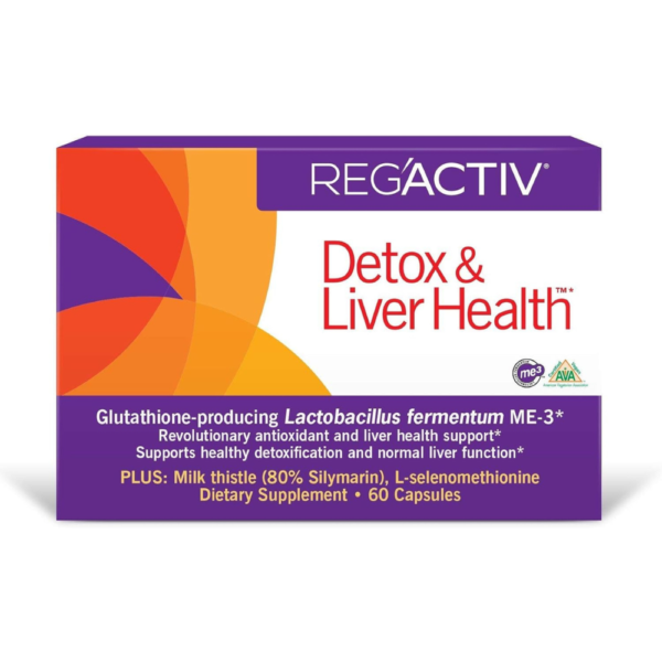 REG'ACTIV Detox & Liver Health, 60 Capsules, with Glutathione-producing Lactobacillus fermentum ME-3