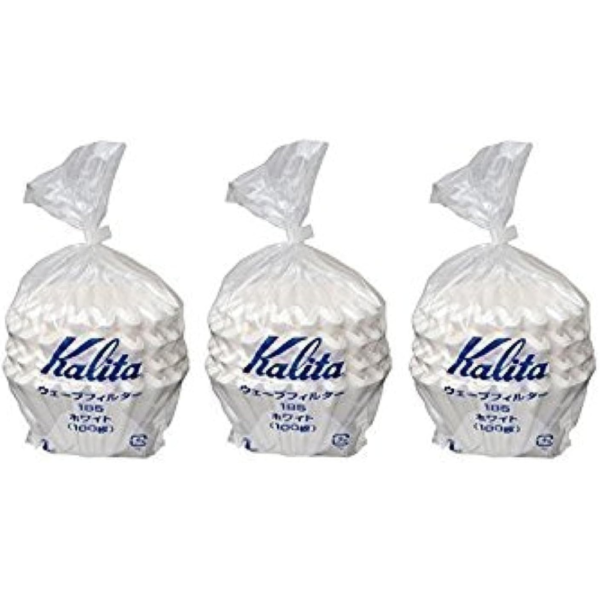 3 X Kalita: Wave Series Wave Filter 185 (2-4 Persons) White. 300 Pieces (Japan Import)